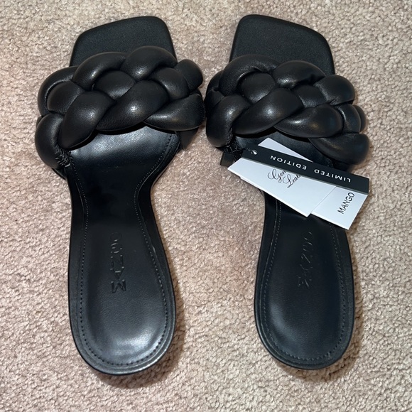 Mango leather braided design knotty mule sandals - Picture 3 of 5